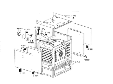 Range Panels Diagram and Parts List for HDS255U 01 Bosch Range