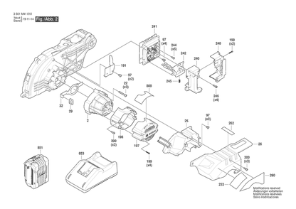 Section 2 Diagram and Parts List for 3601M41010  Bosch Miter Saw