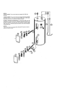 Water Heater Diagram and Parts List for 153326764  Kenmore Water Heater