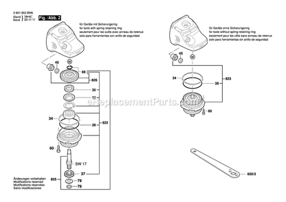 Page 2 Diagram and Parts List for 1893-6 0601852BM6 Bosch Sander Grinder