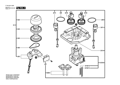 Part Location Diagram of 2610A06879 Bosch LM400 SPINDLE ENCODER BOARD AS