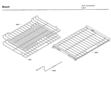 Rack Diagram and Parts List for HBL8461UC 02 Bosch Wall Oven