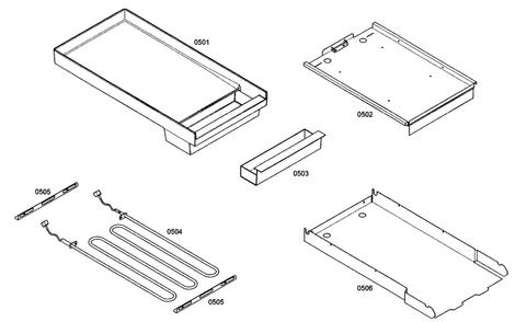 Grddle Assy Diagram and Parts List for PRG364EDG04  Thermador Range