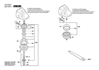 Page B Diagram and Parts List for 18535 0601852BM7 Bosch Angle Grinder