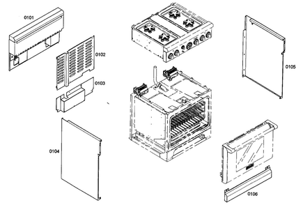 Cabinet Parts Diagram and Parts List for PRD304EG 02 Thermador Range