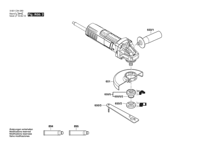 Section 2 Diagram and Parts List for GWS750-125 3601C94262 Bosch Angle Grinder