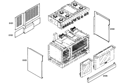 Outside Parts Diagram and Parts List for PRG486EDG04  Thermador Range