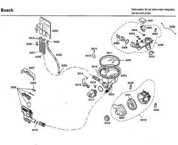 Pump Diagram and Parts List for SHX46L15UC 48 Bosch Dishwasher