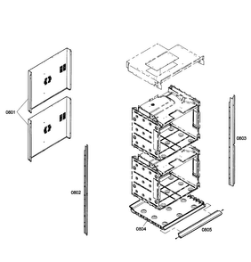 Cabinet Assy Diagram and Parts List for HBL8650UC 02 Bosch Wall Oven