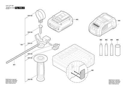 Section 2 Diagram and Parts List for 3611J27150  Bosch Hammer Drill