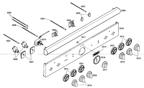 Control Panel Diagram and Parts List for PRD364ELHC02  Thermador Range