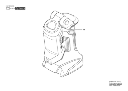 Section 1 Diagram and Parts List for GLI12V-300 3601DA1111 Bosch Worklight & Flashlight
