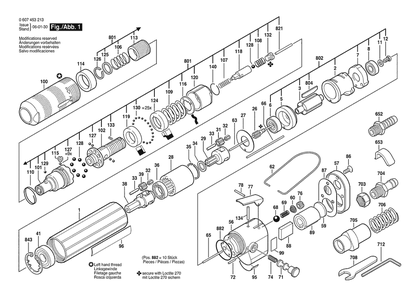 Section 1 Diagram and Parts List for 0607453213  Bosch Screwdriver