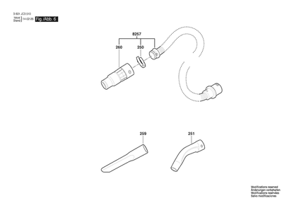 Section 6 Diagram and Parts List for VAC090S 3601JC3510 Bosch Utility Vacuum