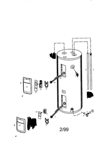 Energy Efficient 30 Gallon Diagram and Parts List for 153324390  Kenmore Water Heater