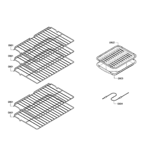 Shelfs Diagram and Parts List for HBL5620UC 08 Bosch Wall Oven