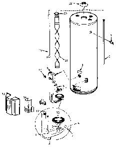 Replacement Parts Diagram and Parts List for 153334851  Kenmore Water Heater