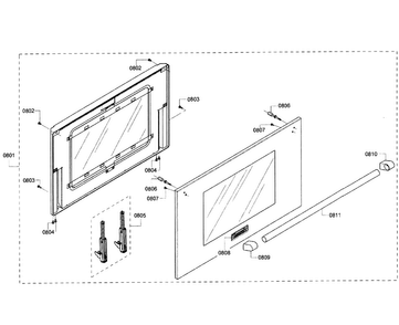 Door Assy Diagram and Parts List for PRD366GHC 06 Thermador Range
