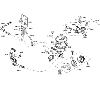 Pump Assy Diagram and Parts List for SHE55M12UC 58 Bosch Dishwasher