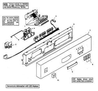 Fascia Panel Diagram and Parts List for SHU33AC06UC 14 Bosch Dishwasher