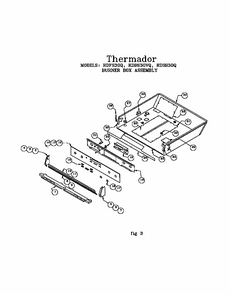 Burner Box Assembly (rdds30vqb(prior-9707)) (rdfs30(prior-9708)) (rdss30(prior-9707)) Diagram and Parts List for RED30VQW PRIOR-9708 Thermador Range