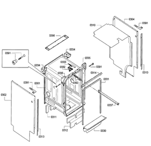 Frame Diagram and Parts List for SPE53U55UC 29 Bosch Dishwasher