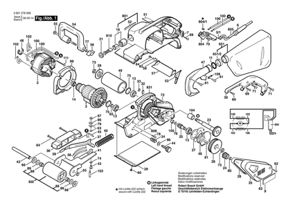 Section 1 Diagram and Parts List for 0601276956  Bosch Belt or Drum Sander