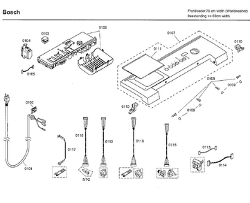 Control Panel Diagram and Parts List for WFMC3301UC 12 Bosch Washer