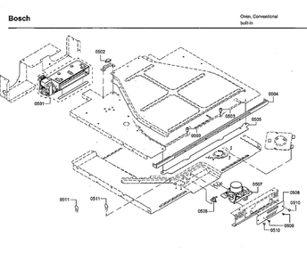 Latch Diagram and Parts List for HBLP651LUC 03 Bosch Wall Oven