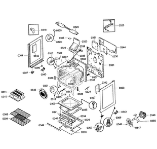 Cabinet Assy Diagram and Parts List for HGS5053UC 03 Bosch Range