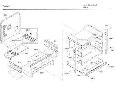 Frame Diagram and Parts List for HBL8751UCC 02 Bosch Microwave Oven Combo