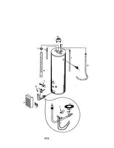 Power Miser Water Heater Diagram and Parts List for 153330702  Kenmore Water Heater