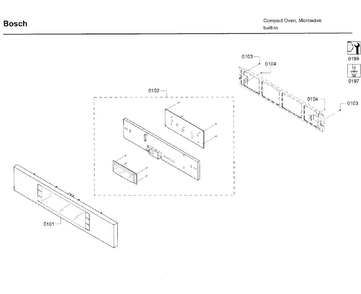 Control Panel Diagram and Parts List for HMB50162UC 01 Bosch Microwave
