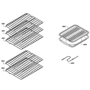 Shelfs Diagram and Parts List for HBN5650UC 08 Bosch Wall Oven