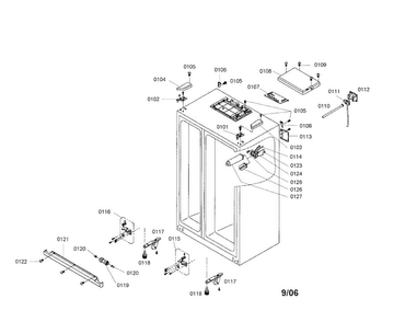 Cabinet Diagram and Parts List for B20CS80SNS 01 Bosch Refrigerator