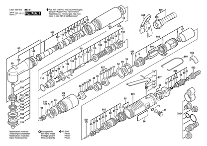 Section 1 Diagram and Parts List for 0607461602  Bosch Screwdriver