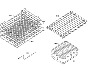 Rack Diagram and Parts List for HBLP651LUC 01 Bosch Wall Oven