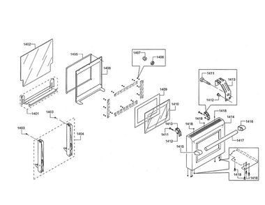Door 1 Diagram and Parts List for PRD48JDSGU 09 Thermador Range