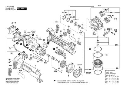 Part Location Diagram of 1600591066 Bosch Tool AIR DISTRIBUTOR