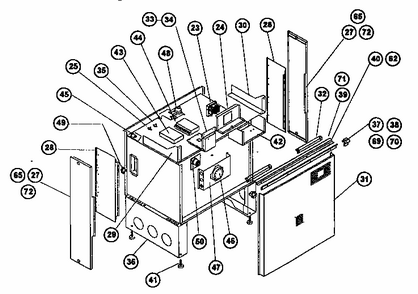 (slide-in) Main Body Diagram and Parts List for RES30Q  Thermador Range