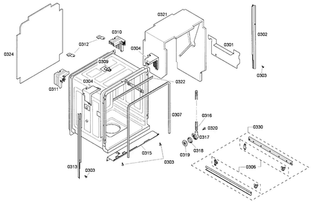 Cabinet Assy Diagram and Parts List for DWHD630GCM 53 Thermador Dishwasher