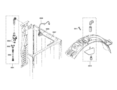 Supply Hose/adapter Kit Diagram and Parts List for WTMC8530UC 05 Bosch Dryer