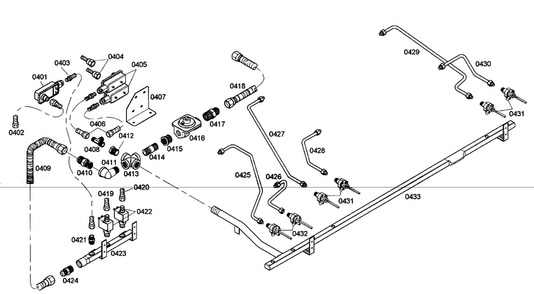 Gas Supply Diagram and Parts List for PRG486EDG04  Thermador Range