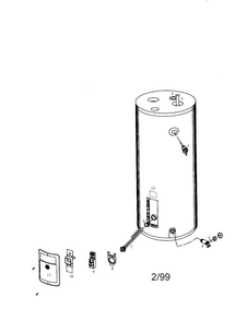 Kenmore Economizer 40 Gallon Diagram and Parts List for 153312462  Kenmore Water Heater