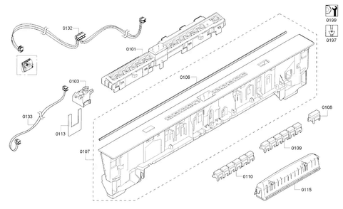 Control Panel Diagram and Parts List for SHP65T55UC 07 Bosch Dishwasher