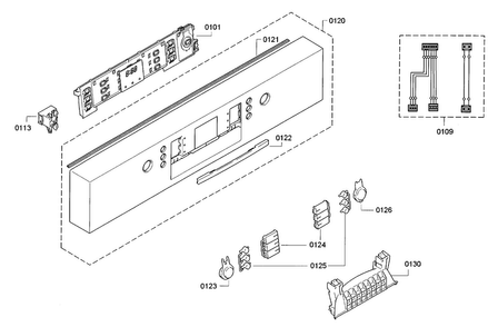 Control Panel Diagram and Parts List for SGE63E06UC A3 Bosch Dishwasher