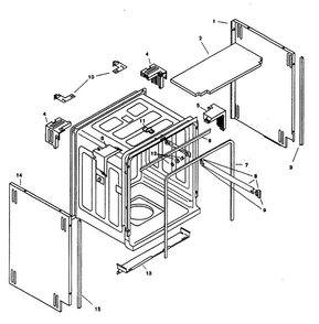 Tank Assy Diagram and Parts List for SHU5305UC 06 Bosch Dishwasher