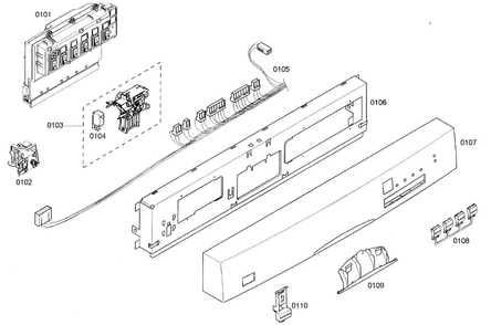 Panel Assy Diagram and Parts List for SHE44C02UC 46 Bosch Dishwasher
