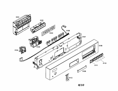 Control Module/fascia Panel Diagram and Parts List for S35KMK17UC 46 Bosch Dishwasher