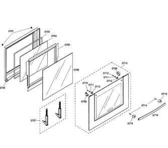 Lower Door Assy Diagram and Parts List for HBL8650UC 02 Bosch Wall Oven